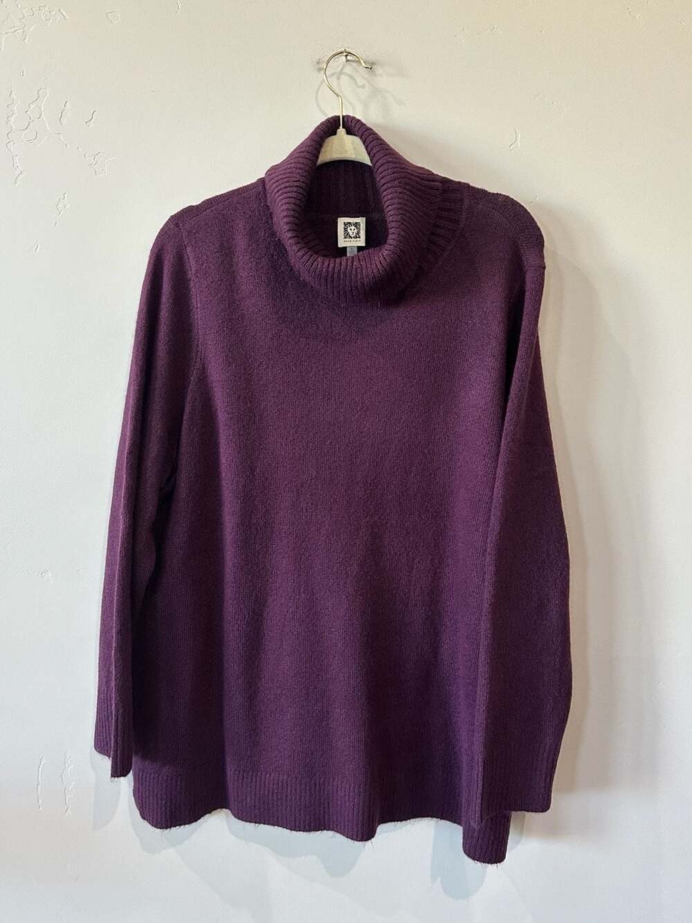 Anne Klein Turtleneck Sweater Size XL Purple
